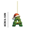 thumbnail image 5 of Boovnll 26 Letter Ornaments, Acrylic Santa Hat Personalized Christmas Ornaments for Xmas Trees Decorations DIY Hanging Pendant Party Decor, Christmas Decorations (A), 5 of 5