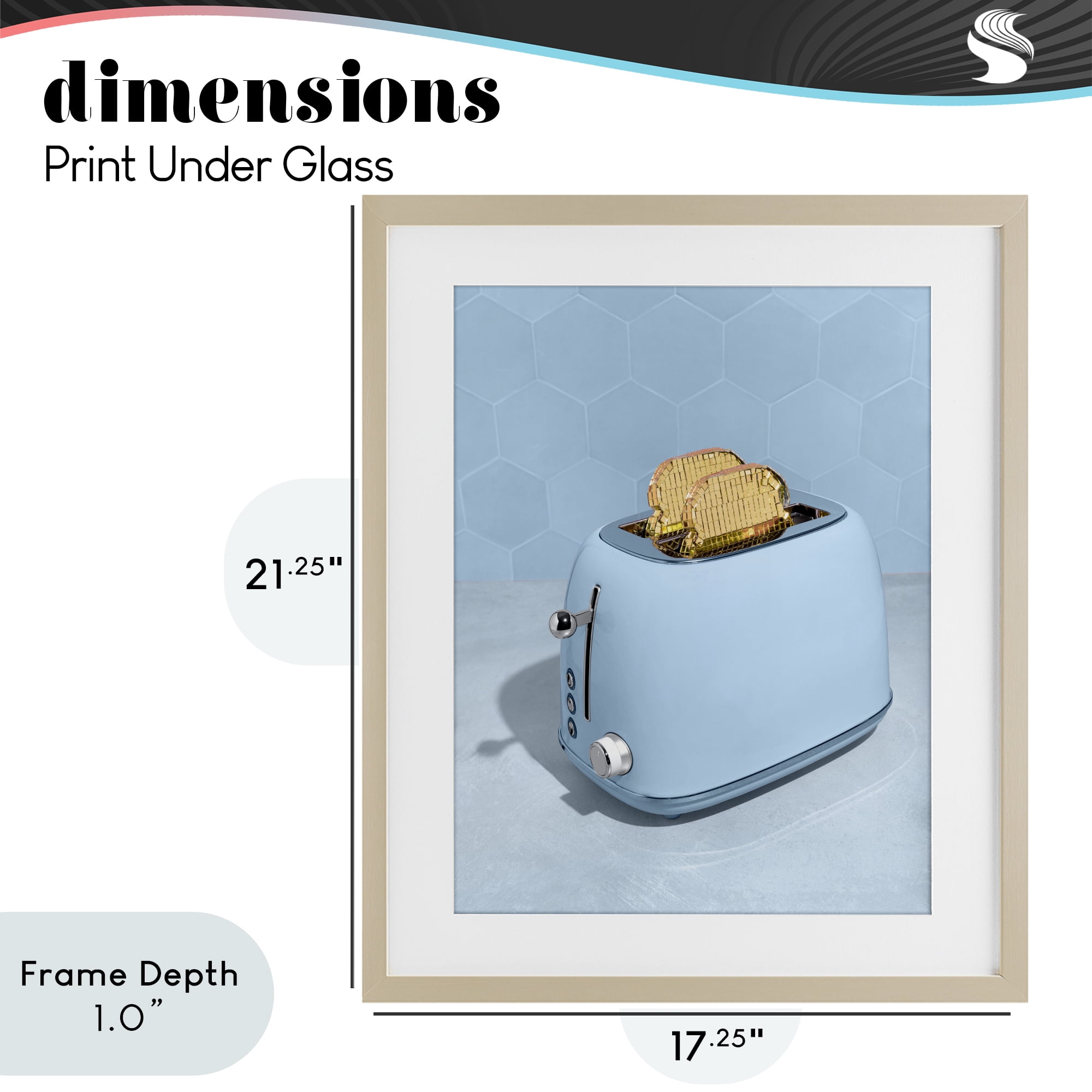 Stupell Industries Golden Disco Toaster Over Birch Framed Print Under Glass, design by LISH Creative