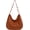 Brown, variant on Women Suede Velvet Shoulder Bag Fall Winter Trendy Vintage Crossbody Tote Bag Stylish Hardware PU Leather Retro Colors