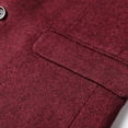 thumbnail image 4 of SWSMCLT Men's Casual Suit Jacket Slim Fit Suit Separate Sport Coat Business Winter Button Spring Welt Pocket Burgundy Small, 4 of 5