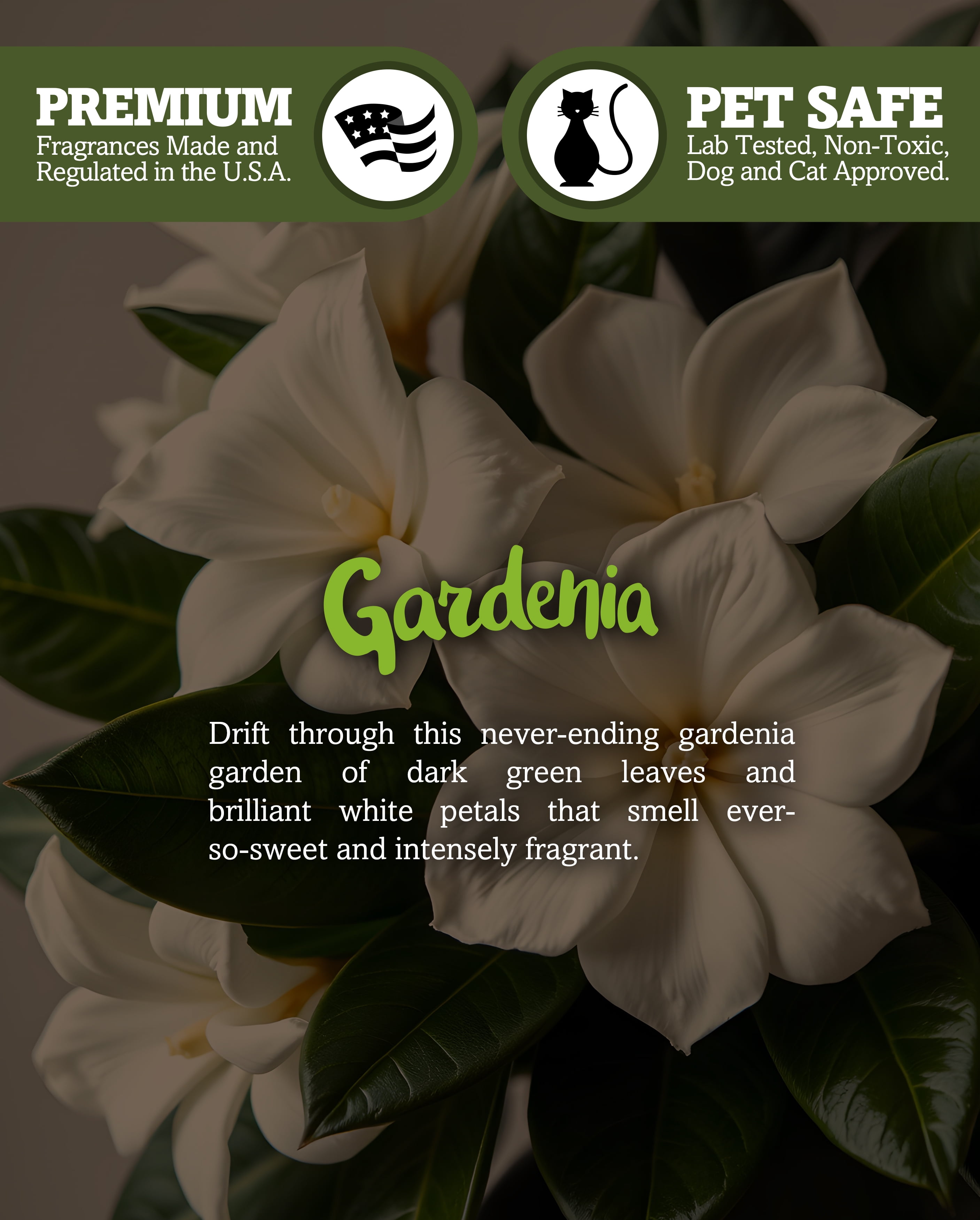 Gardenia Scented 3 Wick Candle - All Natural - Made with 100% Responsibly Sourced Soy and Essential Fragrance Oils - Phthalate & Paraffin Free, Vegan, Non-Toxic