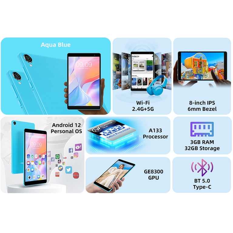 TECLAST P80T Kids Tablet, 8-inch, 3GB RAM, 32GB ROM, Android 12