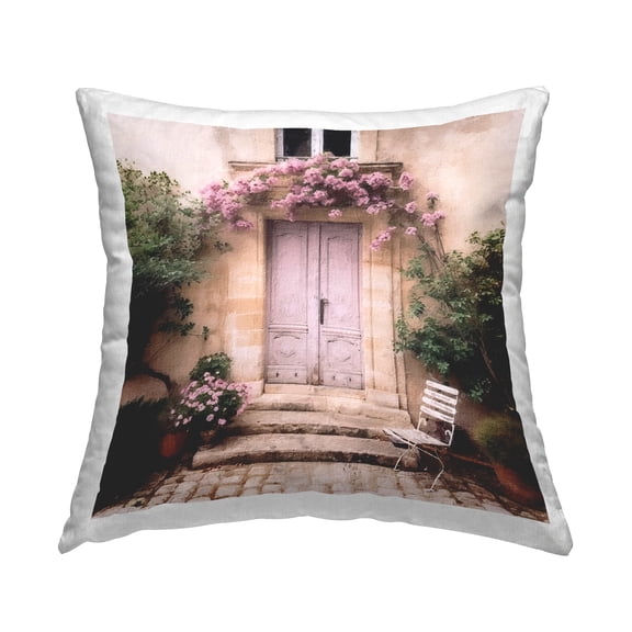 Stupell Industries Floral Pink Door Decorative Printed Throw Pillow, 18 x 18