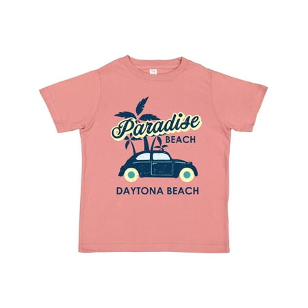 

Inktastic Paradise Beach in Daytona Beach with Palm Trees and Car Gift Toddler Boy or Toddler Girl T-Shirt