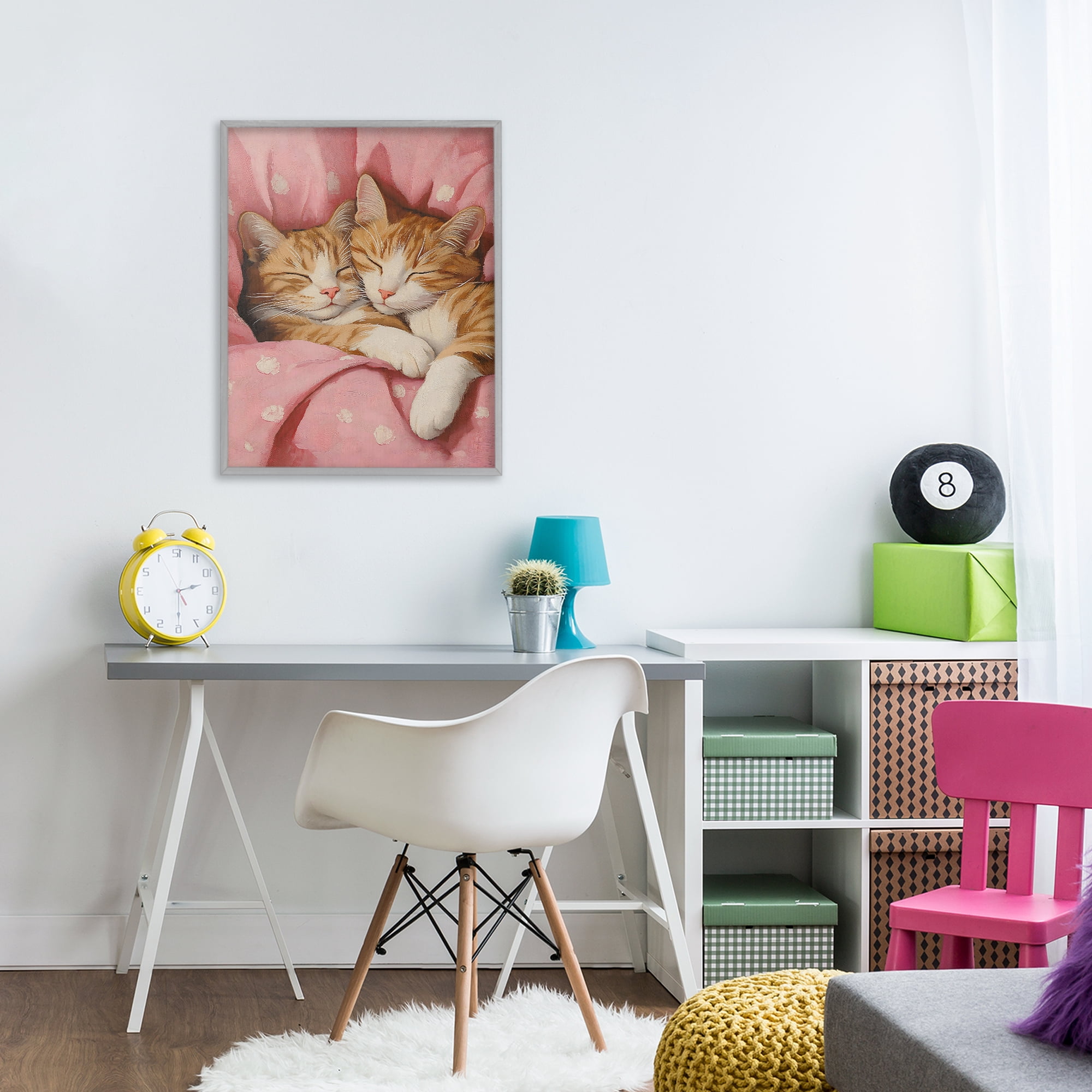 Stupell Industries Sleeping Orange Cats Embrace Gray Framed Giclee Art, design by The Prints Vibe
