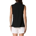 thumbnail image 3 of INSPIRE CHIC Sleeveless Top for Women V Neck Loose Shirt Solid Collar Polo Shirts Casual Top M Black, 3 of 6