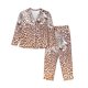 thumbnail image 1 of Fotbe Leopard Brown Conjunto de Pijama de Manga Larga para Mujer con Estampado, Ropa de Dormir de 2 Piezas, Conjunto de Casa Suave y Cómodo con Bolsillos-Medium, 1 of 7