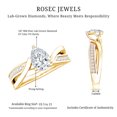 thumbnail image 6 of Rosec Jewels Pear Shaped Lab Diamond Engagement Ring - 0.6 Carat - EF-VS Quality Certified, 14K Yellow Gold, US 3.50, 6 of 7
