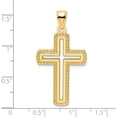 thumbnail image 4 of 14K Yellow Gold Polished Beaded Cross Pendant (Width 21) (Length 39) - Jbsp, 4 of 5