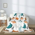thumbnail image 2 of Throw Blanket for Couch Sofa and Bed, cute Dinosaur pattern Super Soft Plush Throw Blanket, Fuzzy Cuteness Comfy Warm Washable Flannel Blanket & Throws for All Season 60"x50", 2 of 5
