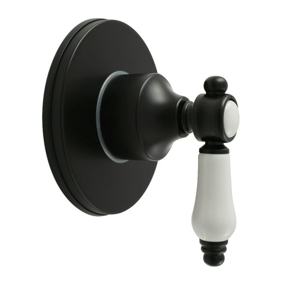 Kingston Brass KS4030BPL Bel-Air Single-Handle Six-Way Diverter Valve with Round Trim Kit, Matte Black