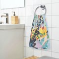thumbnail image 3 of Yayeee 2 Pack Hand Towels for Bathroom 100% Cotton 16" x 28" Soft Absorbent Kitchen Towel, Colorful Leaves, 3 of 7