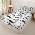 thumbnail image 2 of Manfei Sporty Motorcycle Zipper Full Size Comforter Sets with Fitted Sheet and 2 Pillowcases,Checkerboard Pattern Zipper Bedding Set,White,Reversible,4pcs, 2 of 8