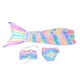 thumbnail image 3 of Traje de Bikini para niños de 3 piezas, traje de baño para niños de cola de caballo de poliéster para niñas nadadoras 130 CM / 51,2 pulgadas, 3 of 10