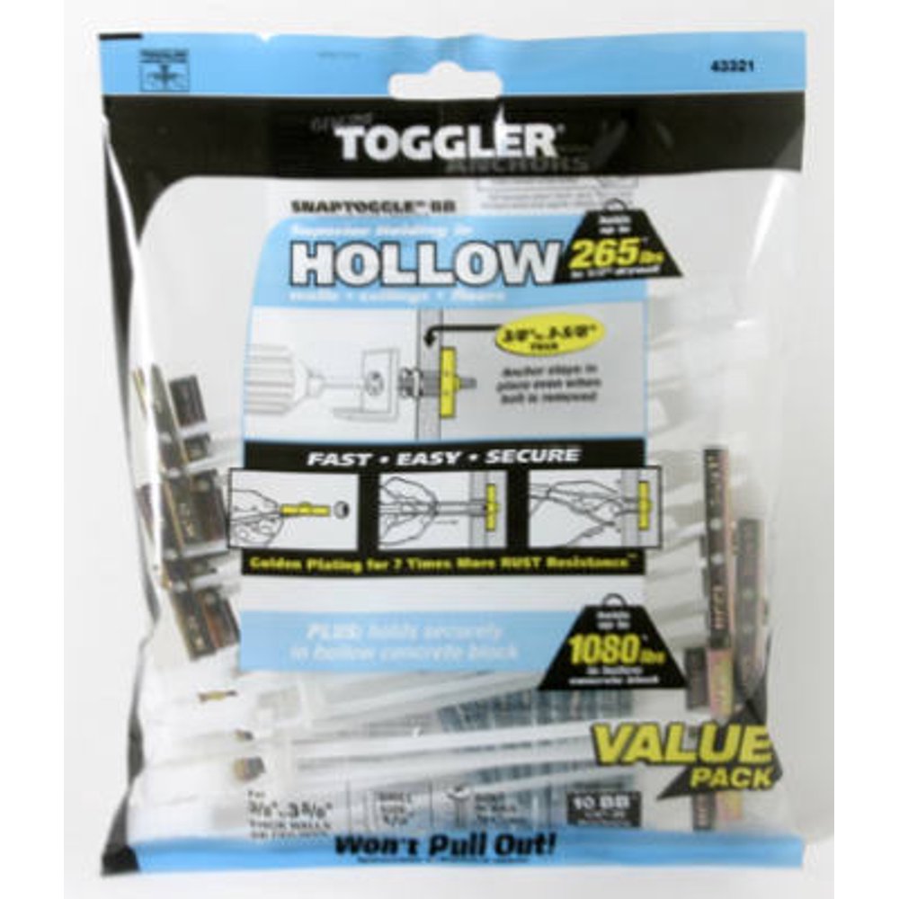 Toggler 1/4 in.20 in. Snaptoggle BB Hollow Wall Anchors (10pack