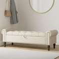 thumbnail image 4 of Dycanpo 62" Storage Ottoman Bench with Arms, Linen Upholstered, End of Bed Bench for Bedroom, Wheat, 4 of 8