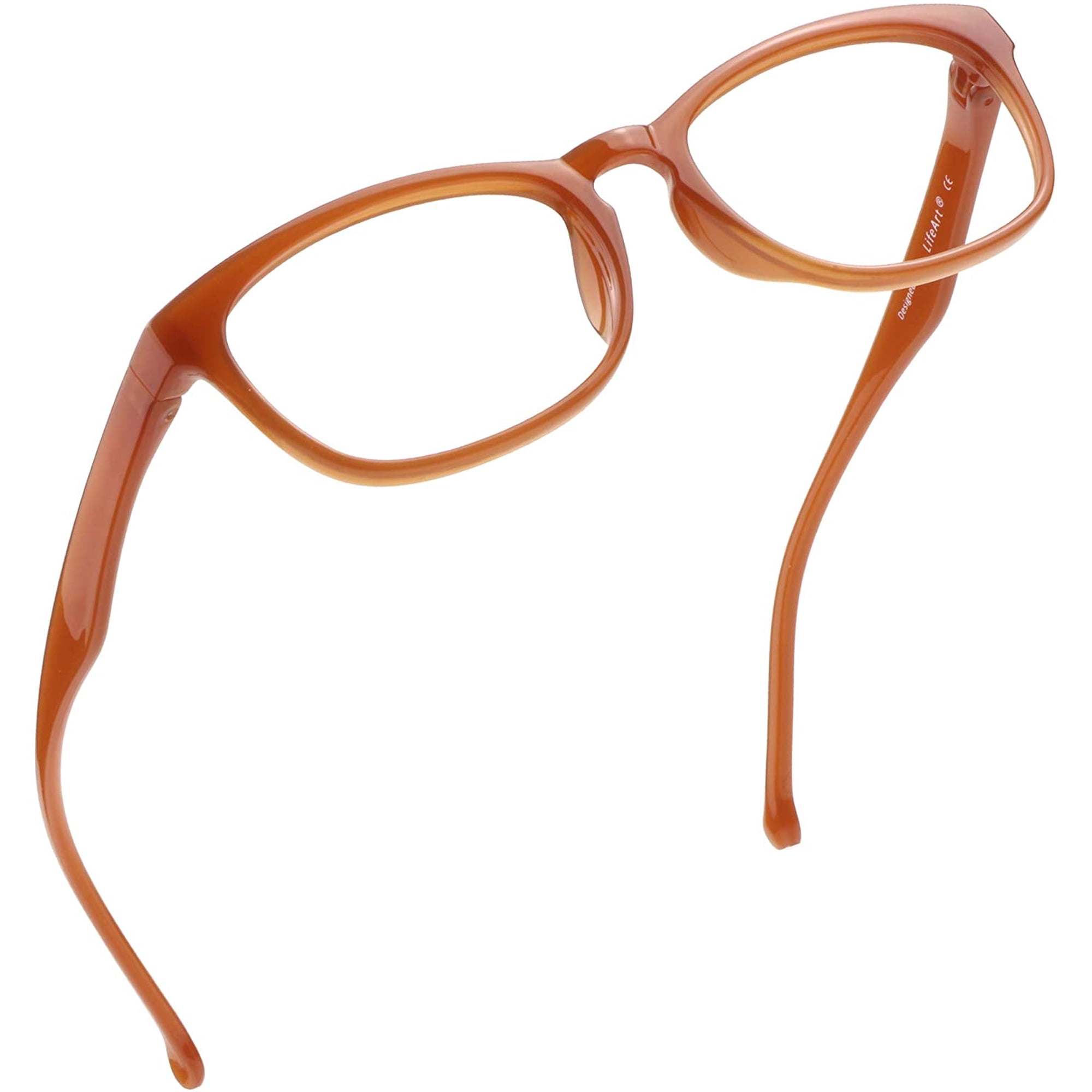LifeArt Blue Light Blocking Glasses, Anti Eyestrain, Computer Reading Glasses, Gaming Glasses, TV Glasses for Women Men, Anti Glare (Orange, +0.50 Magnification)