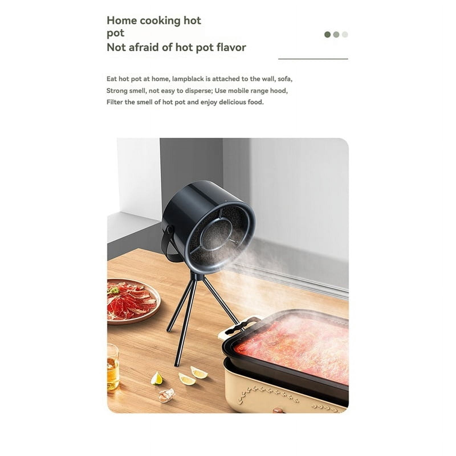 USB Desktop Range Hoods Portable Exhaust Fan Small Kitchen Hood Extractor Barbecue Large Suction Cooker Hood Black Gray