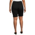 Terra & Sky Women's Plus Size Pull On Denim Bermuda Shorts