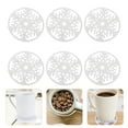 thumbnail image 3 of 6Pcs Christmas Snowflake Coasters Round Felt Nonslip Heat Insulation Cup Mats, 3 of 9