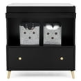 Delta Children Essex Convertible Changing Table with Drawer, Ebony