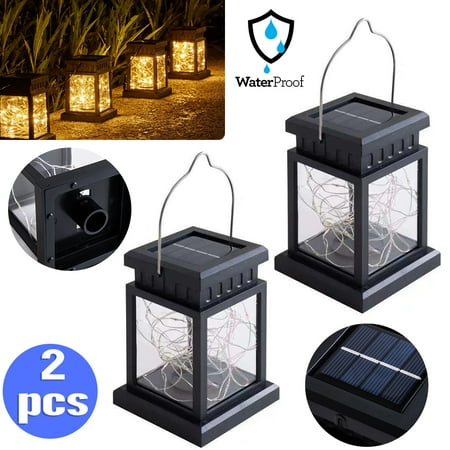 

HAOAN 2Pcs Solar Small Solar Outdoor Yard Lamp Portable Small Pendant Lamp Garden Candle Lighting(Warm White)