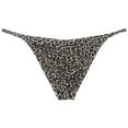 thumbnail image 3 of Botmois Men's Leopard Mini Bikini Briefs Cheeky Thongs Ultrathin Tangas Soft Low-rise Hipsters Comfortable Micro Bottoms Underwear Black Leopard M, 3 of 3