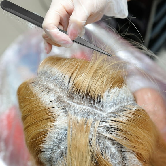 BESTYASH Black Scalp Massage Brush with Rat Tail for Hair Styling and Sectioning 2Pcs