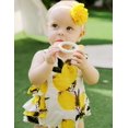thumbnail image 2 of Princesasa Ropa Para Bebé Niña Amarillo Limón Floral Volantes Verano Cake Smash Trajes Y Diadema Para Regalos Recién Nacidos A6 7-12 Meses (Talla M), 2 of 5