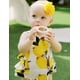 thumbnail image 2 of Princesasa Ropa Para Bebé Niña Amarillo Limón Floral Volantes Verano Cake Smash Trajes Y Diadema Para Regalos Recién Nacidos A6 7-12 Meses (Talla M), 2 of 5