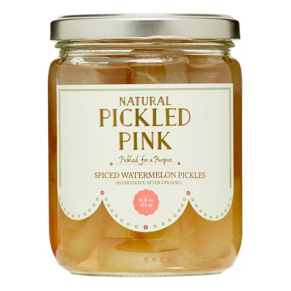 Pickled Pink Pickles, Spiced Watermelon, 16 Oz