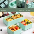 thumbnail image 3 of 1400ML Lonchera Portátil para Adultos, Bento Box Set de a Prueba Fugas con Compartimentos, Incluye Cubiertos, Bolsa de Almuerzo y Sopa Caja, Lonchera Bento Apto para Microondas y Lavavajillas(Verde), 3 of 7