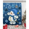 thumbnail image 3 of Christmas Snowman Shower Curtain Blue Snowman Shower Curtains for Bathroom Decor Xmas Christmas Balls Winter Snowflake For Christmas Decoration Bath Curtains Sets with Hooks Waterproof 36" W x 72" L, 3 of 6