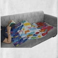 thumbnail image 6 of Art Soft Flannel Fleece Blanket, Colorful Abstract Painting Style in Contrasting Colors French Flag Pattern Brush Mark, Cozy Plush for Indoor and Outdoor Use, 50" x 70", Multicolor, by Ambesonne, 6 of 6