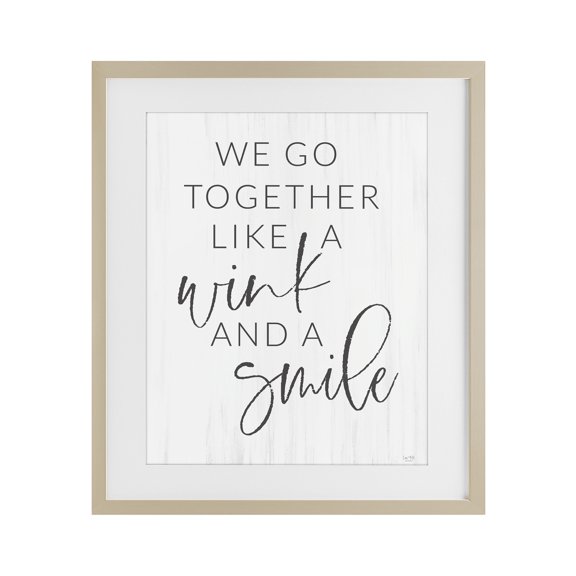 Stupell Industries Rustic Lodge Go Together Like Wink & Smile Birch Framed Print Under Glass, 17 x 21, by Lux Me Designs