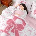 thumbnail image 4 of Homewish Letter Monogrammed R 7-Piece Twin Bedding Set - Kawaii Pink Bow Princess, 4 of 8
