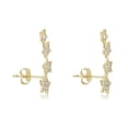 thumbnail image 2 of AVORA 10K Yellow Gold Stars Ear Crawler/ Climber Simulated Diamond CZ Earrings, 2 of 6