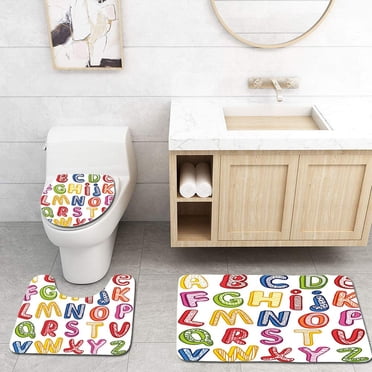 Bath Rug for Kids Pink Peach Shape Decor Mat Bathtub Bathroom Doormats ...