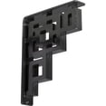 thumbnail image 6 of Ekena Millwork 1 1/2"W x 7 1/2"D x 10"H Eris Wrought Iron Bracket, (Single center brace), Powder Coated Black, 6 of 7