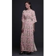 thumbnail image 3 of Bimba Rayon Cabbage Leaves Printed Womenâ€™s Long MaxiÂ&nbsp;DressÂ&nbsp;Gown With Side Slit-Medium, 3 of 6