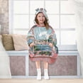 thumbnail image 7 of FORMRS Wearable Blanket Hoodie with Sleeves for Kids Cozy Flannel Sweatshirt, Pink Boat, 7 of 7