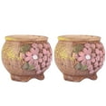 thumbnail image 6 of OUNONA  2 Pcs Hand-painted Plain Pottery Flower Plant Pots Indoor Plants, 6 of 8