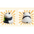 thumbnail image 4 of Adorable figura de panda en miniatura de 4 cm tallada en madera para decoración de escritorio de oficina y coche (estilo bambú abrazable), 4 of 5