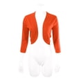 thumbnail image 4 of ALLSENSE Women's 3/4 Sleeve Open Front Bolero Shrug Cardigan, Orange, X-Large, 4 of 6