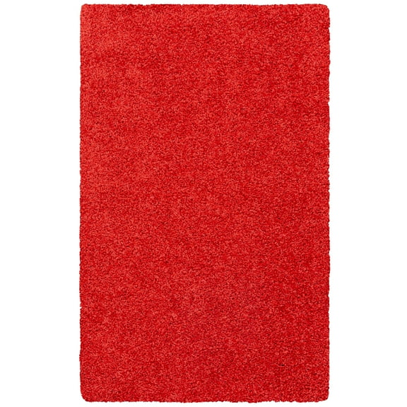 Mainstays Transitional Solid Red Tufted Shag Indoor Youth Area Rug, 3' x 4'8"