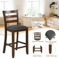 thumbnail image 4 of Topbuy Set of 2 Bar Stool Vintage Upholstered Dining Chair with Backrest and Footrest Brown&Gray, 4 of 9