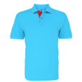 thumbnail image 1 of Asquith & Fox - Polo de manga corta ajuste clasico Modelo Contrast hombre caballero (Turquesa/Rojo), 1 of 1