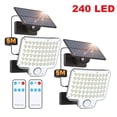 thumbnail image 4 of Outdoor Solar Security Spotlight, 240 LEDs 3000 Lumens, Motion Sensor, Remote Control, 3 Lighting Modes, 5m Cable, Waterproof for Porch, Patio, Garage, Garden  Eaves, 4 of 11