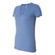 thumbnail image 1 of Camiseta de cuello en v profundo de las señoras de Bella, triplend azul pequeño Bella Camiseta de manga corta, 1 of 1