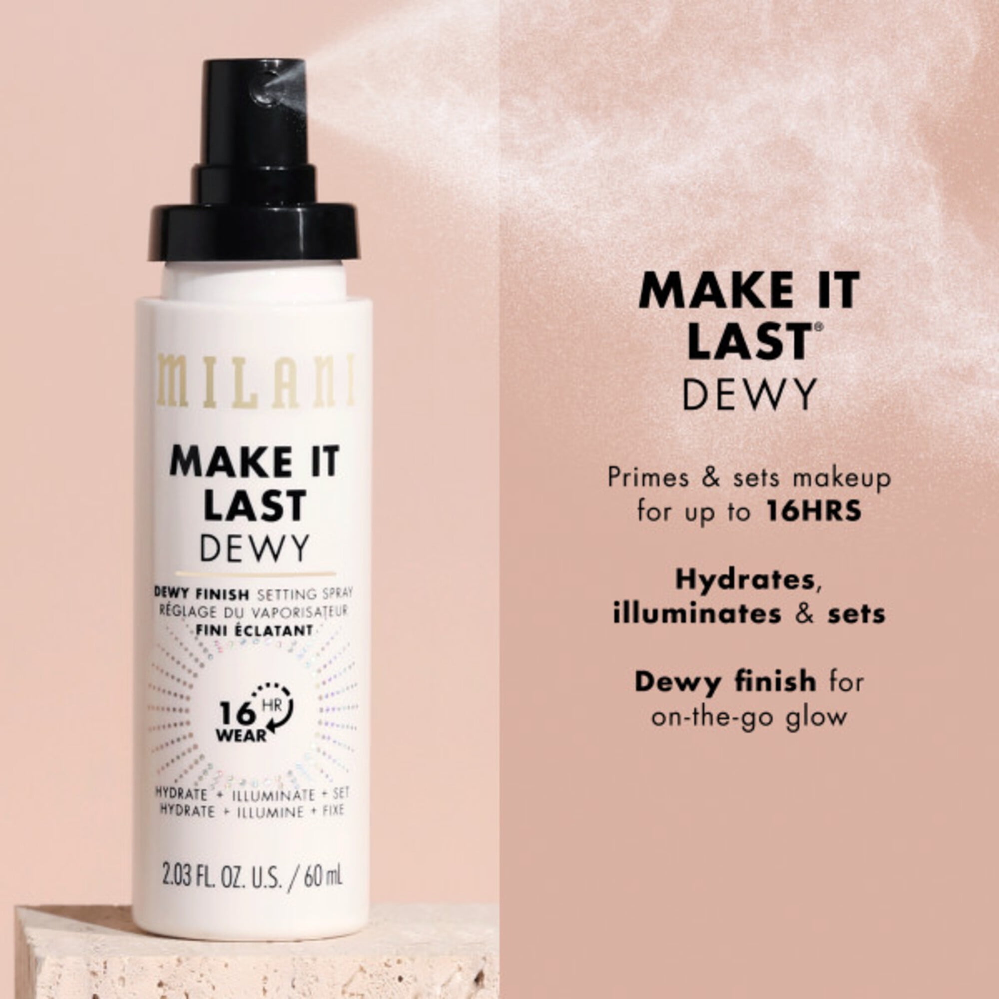 Milani Make It Dewey Setting Spray - Hydrate + Illuminate + Set
